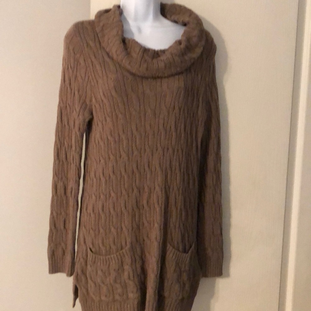 Tunic cowl neck sweater